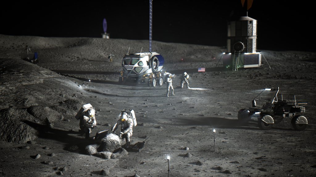 NASA Artemis Base Camp concept on the Moon
