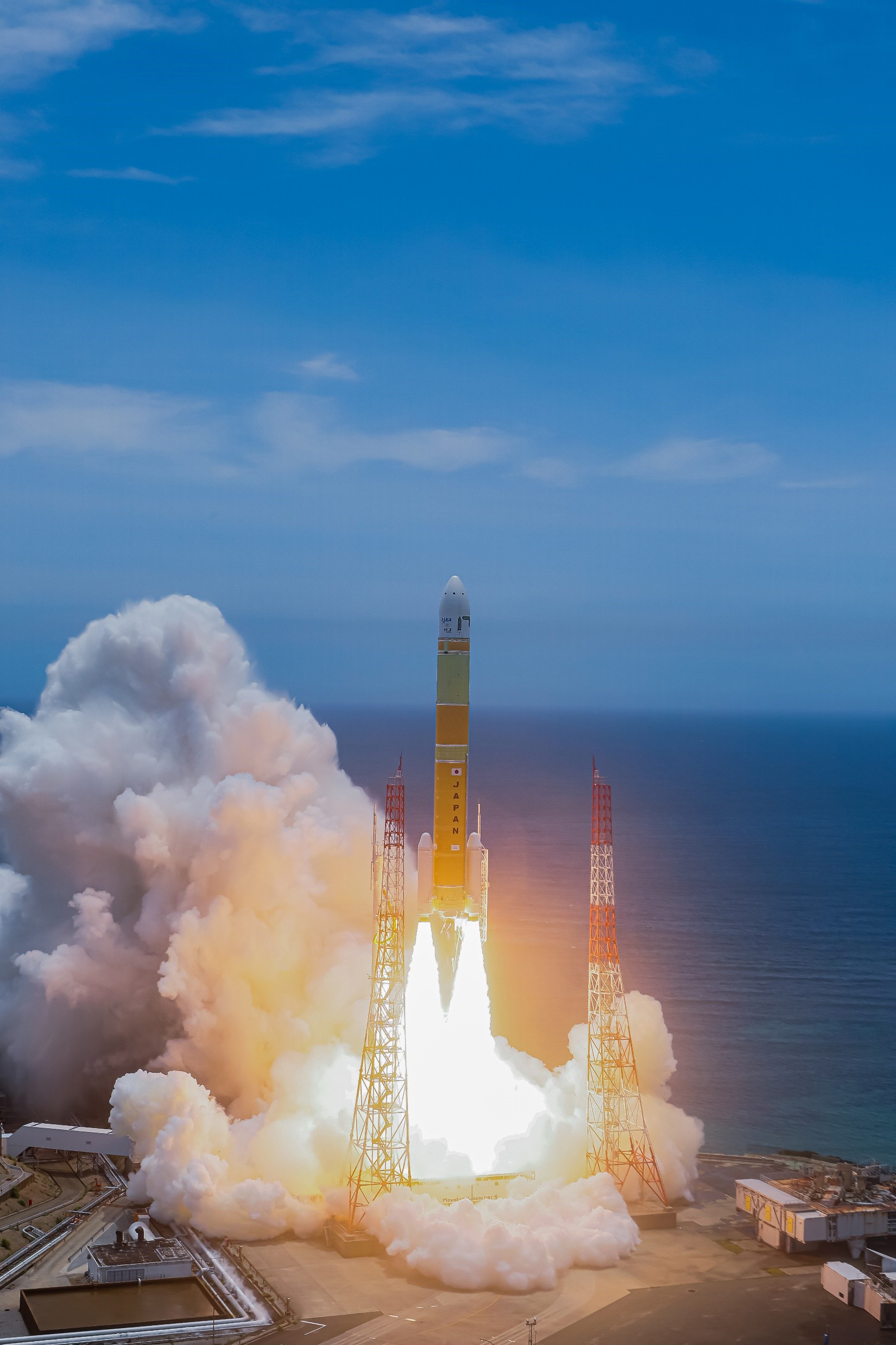 JAXA H3 rocket lifting off from Tanegashima Space Center