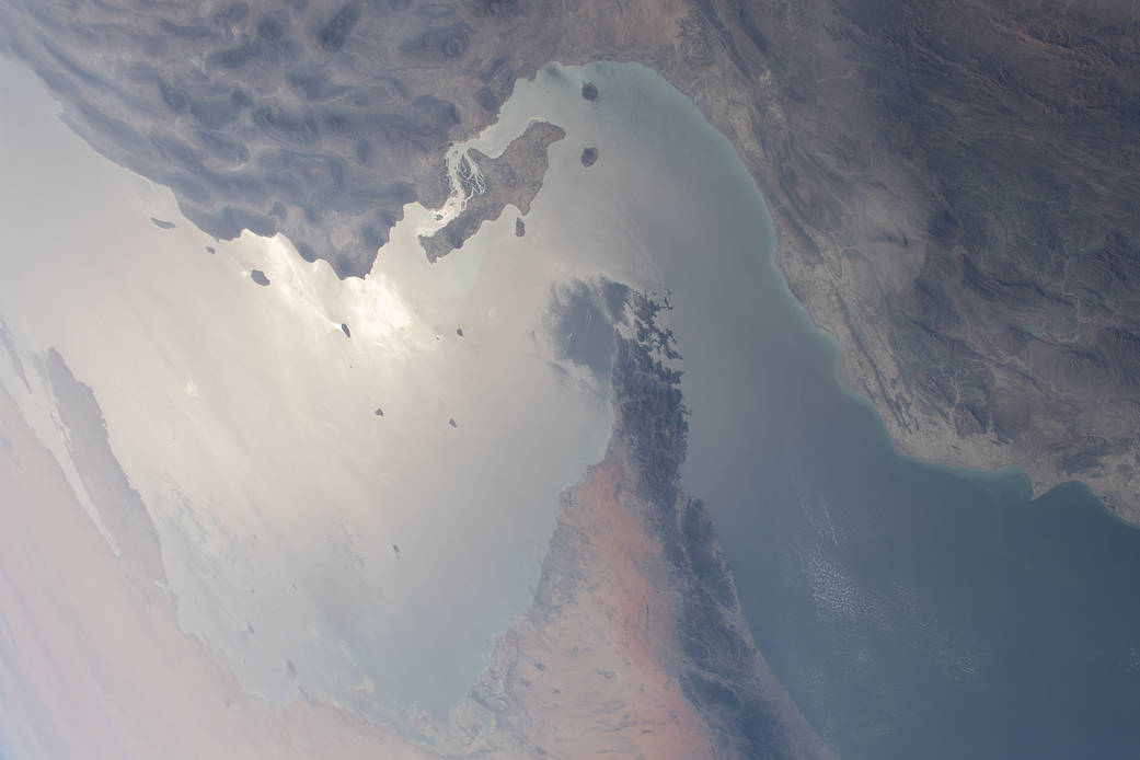 Satellite image of the Strait of Hormuz